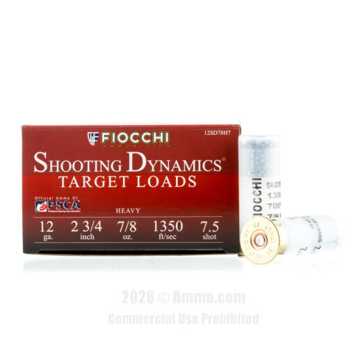Fiocchi 12 Gauge  Ammo - 25 Rounds of 7/8 oz. #7-1/2 Shot Ammunition
