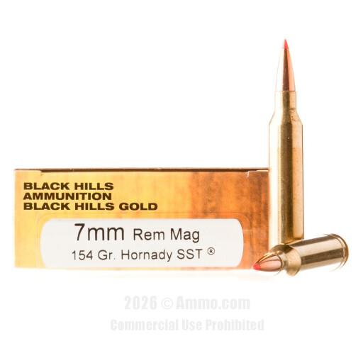Black Hills Gold Ammunition 7mm Rem Magnum Ammo - 20 Rounds of 154...