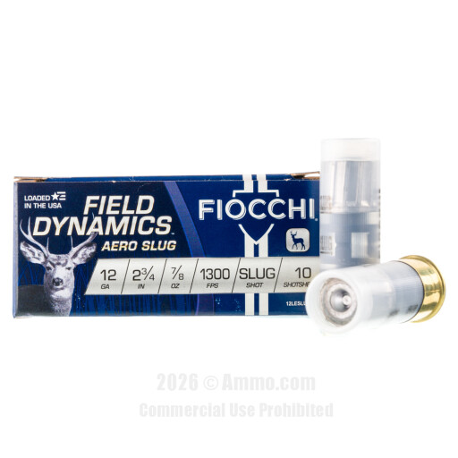 Fiocchi 12 Gauge Ammo - 250 Rounds of 7/8 oz. Rifled Slug Ammunition