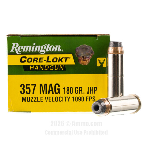 Remington Core-Lokt 357 Magnum Ammo - 20 Rounds of 180 Grain JHP...