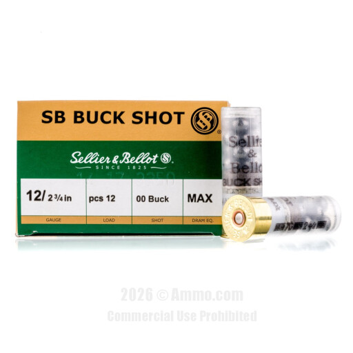 Sellier and Bellot 12 Gauge  Ammo - 250 Rounds of 1-1/4 oz. 00...