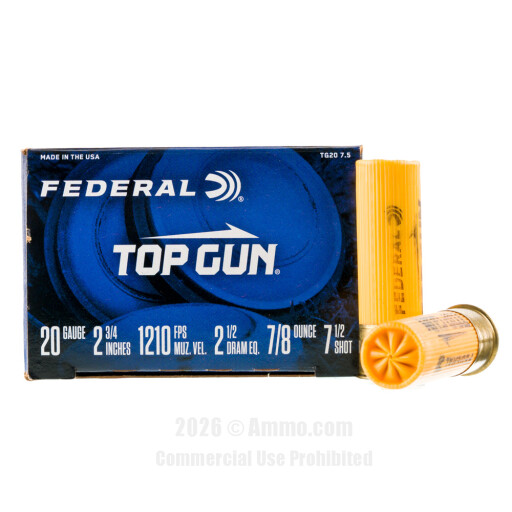 Federal 20 ga Ammo - 25 Rounds of 7/8 oz. #7-1/2 Shot (Lead)...