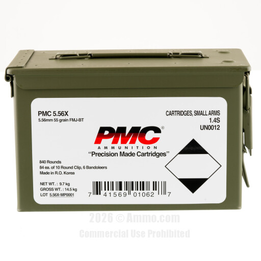 PMC X-TAC 5.56x45 Ammo - 840 Rounds of 55 Grain FMJBT Ammunition...