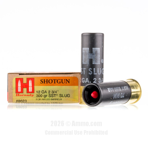Hornady 12 Gauge Ammo - 5 Rounds of 300 Grain Sabot Slug Ammunition