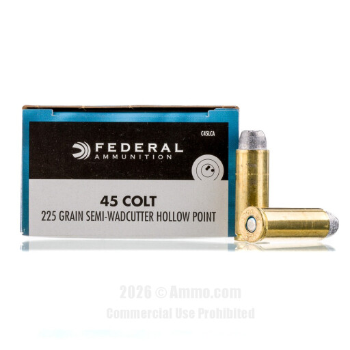 Federal 45 Long Colt Ammo - 20 Rounds of 225 Grain LSWCHP Ammunition