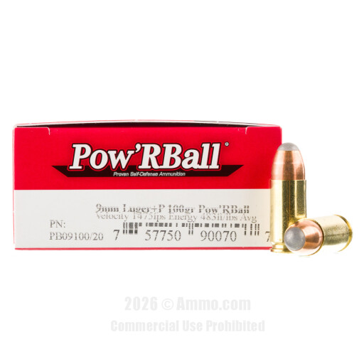 Corbon Glaser 9mm +P Ammo - 20 Rounds of 100 Grain PowR Ball...