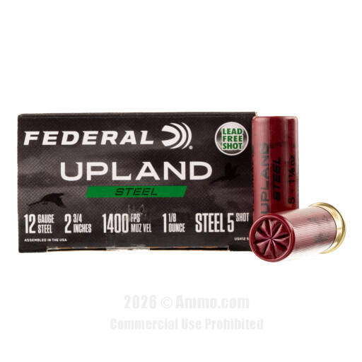 Federal Upland Steel 12 Gauge Ammo - 25 Rounds of 1-1/8 oz. #5...