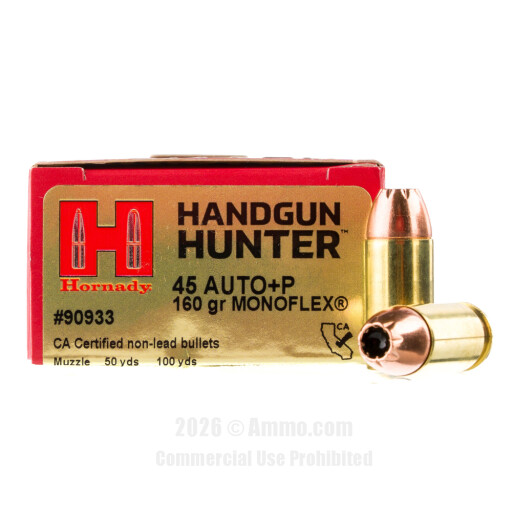 Hornady Handgun Hunter 45 ACP +P Ammo - 20 Rounds of 160 Grain...