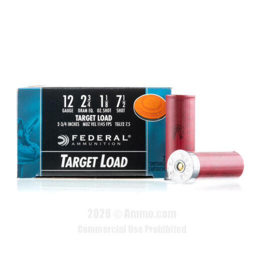 Federal 12 Gauge Ammo - 25 Rounds of 1-1/8 oz. #7-1/2 Shot (Lead)...