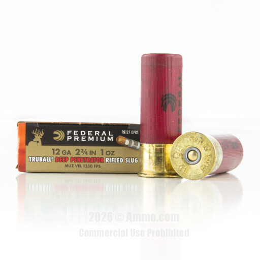 Federal 12 ga Ammo - 5 Rounds of 1 oz. Rifled Slug Ammunition