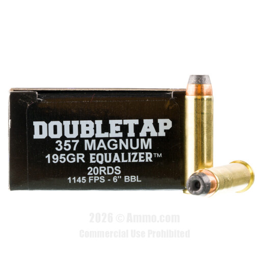 Doubletap 357 Magnum Ammo - 20 Rounds of 195 Grain Equalizer...