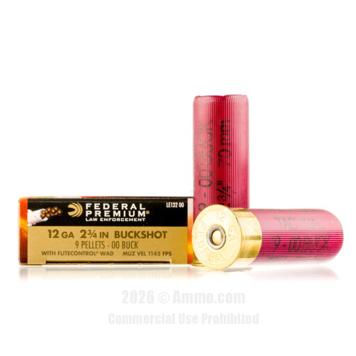 Federal 12 Gauge Ammo - 250 Rounds of  #00 Buck Ammunition