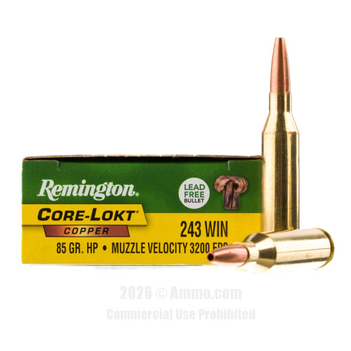 243 Win Ammo - Remington Core-Lokt Copper Ammo Remington Core-Lokt Copper Ammo