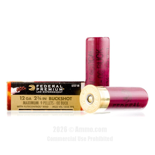 Federal 12 Gauge Ammo - 250 Rounds of 2-3/4" #00 Buck Ammunition