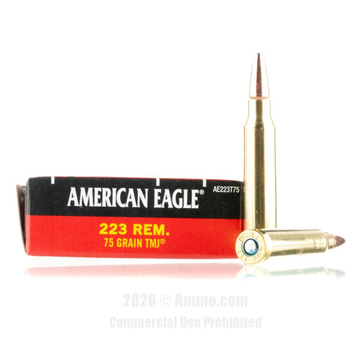 Federal American Eagle 223 Ammo - 500 Rounds of 75 Grain TMJ...