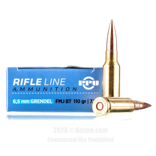Prvi Partizan 6.5 Grendel  Ammo - 20 Rounds of 110 Grain FMJ-BT...