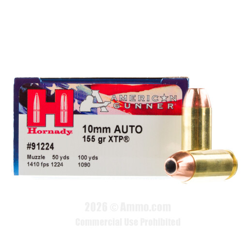 Hornady American Gunner 10mm Ammo - 20 Rounds of 155 Grain XTP...