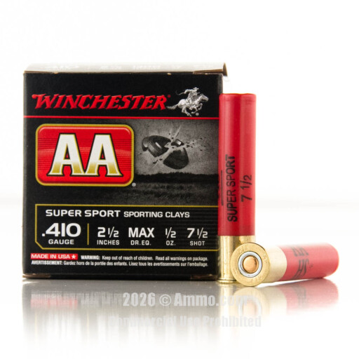 Winchester AA 410 Bore Ammo - 250 Rounds of 1/2 oz. #7-1/2 Shot...