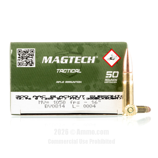 Magtech Subsonic 300 Blackout Ammo - 500 Rounds of 200 Grain FMJ...