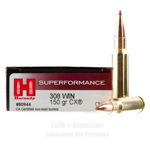 308 Win Ammo - Hornady Superformance Ammo CX Hornady Superformance CX Ammo