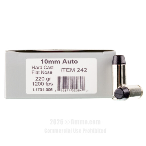 Underwood 10mm Ammo - 20 Rounds of 220 Grain Hard Cast Ammunition