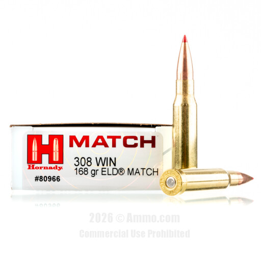 308 Win Ammo - Hornady Match Ammo ELD Hornady Match ELD Ammo