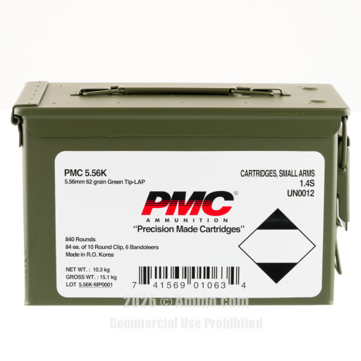 PMC X-TAC 5.56x45 Ammo - 840 Rounds of 62 Grain FMJ M855...