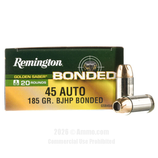 Remington Golden Saber Bonded 45 ACP Ammo - 20 Rounds of 185 Grain...