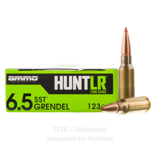 Ammo Inc. Hunt LR 6.5 Grendel Ammo - 20 Rounds of 123 Grain SST...