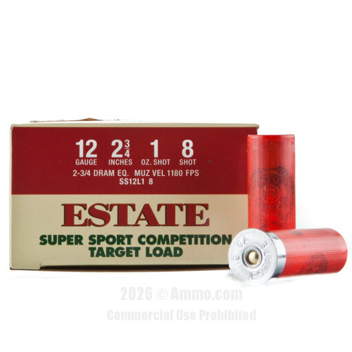 Estate Cartridge 12 Gauge Ammo - 250 Rounds of 1 oz. #8 Shot...