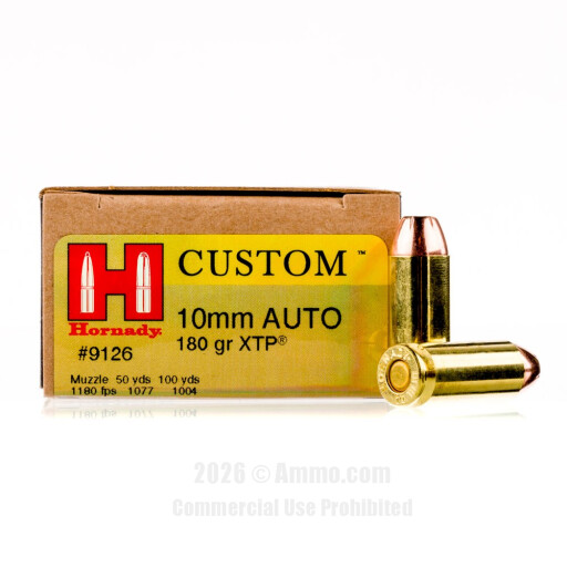 Hornady 10mm  Ammo - 200 Rounds of 180 Grain JHP Ammunition