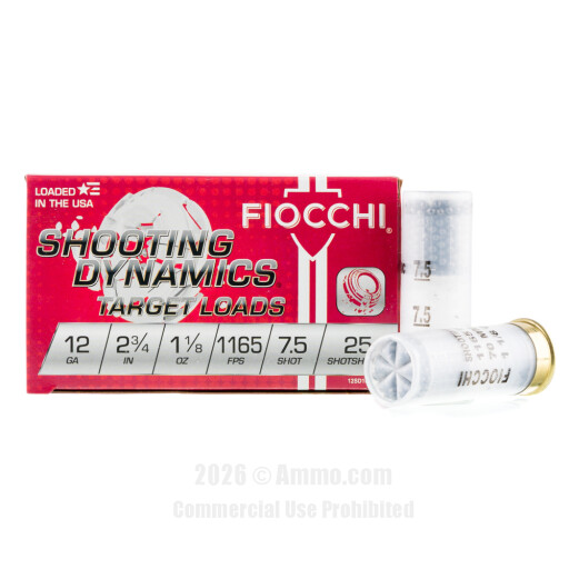 Fiocchi 12 Gauge Ammo - 250 Rounds of 1-1/8 oz. #7-1/2 Shot Ammunition