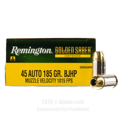 Remington Golden Saber Defense 45 ACP Ammo - 20 Rounds of 185...