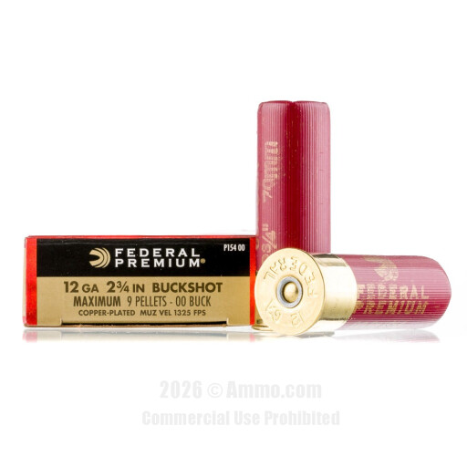 Federal Vitl-Shok 12 Gauge Ammo - 5 Rounds of 2-3/4" #00 Buck...