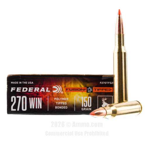 270 Win Ammo - Federal Fusion Tipped Ammo Bonded Federal Fusion Tipped Bonded Ammo