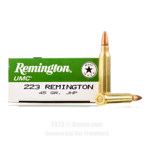 Remington 223 Ammo - 20 Rounds of 45 Grain JHP Ammunition