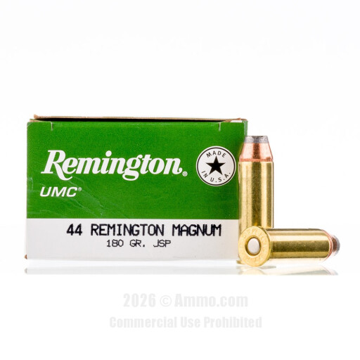 Remington 44 Magnum Ammo - 50 Rounds of 180 Grain JSP Ammunition