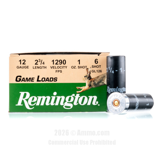 Remington 12 Gauge Ammo - 25 Rounds of 1 oz. #6 Shot Ammunition