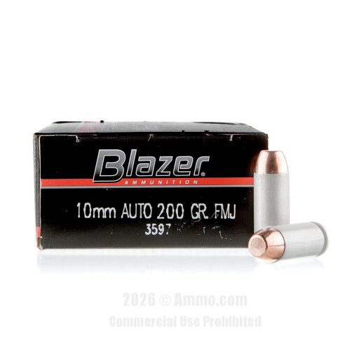 Blazer 10mm Ammo - 1000 Rounds of 200 Grain FMJ Ammunition