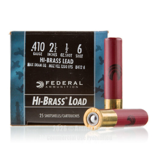 Federal 410 Ammo - 25 Rounds of 1/2 oz. #6 Shot Ammunition