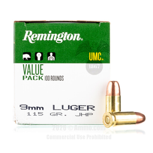 Remington 9mm Ammo - 600 Rounds of 115 Grain JHP Ammunition