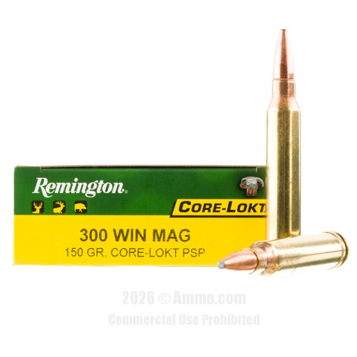 Remington Core-Lokt 300 Win Mag  Ammo - 20 Rounds of 150 Grain PSP...
