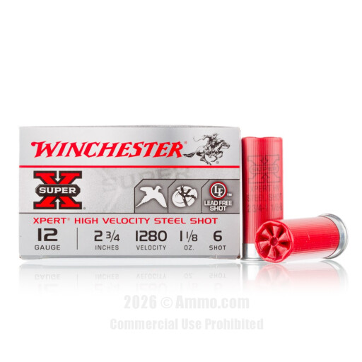 Winchester 12 Gauge Ammo - 250 Rounds of 1-1/8 oz. #6 Shot (Steel)...