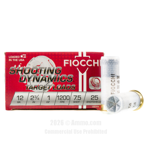 Fiocchi 12 Gauge Ammo - 25 Rounds of 1 oz. #7-1/2 Shot (Lead)...