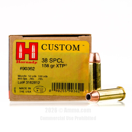 Hornady 38 Special Ammo - 25 Rounds of 158 Grain XTP Ammunition