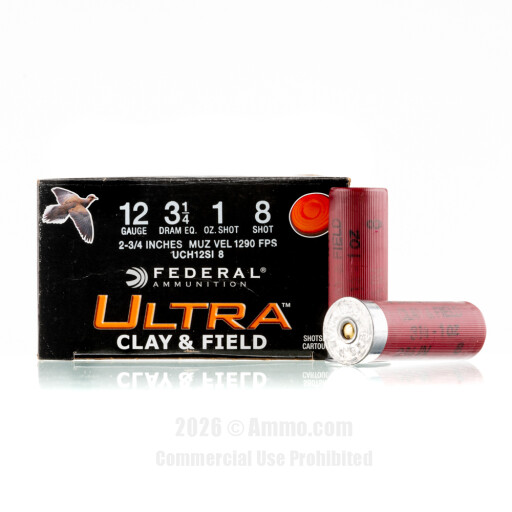 Federal Ultra Clay &amp; Field 12 Gauge Ammo - 250 Rounds of 1 oz. #8...