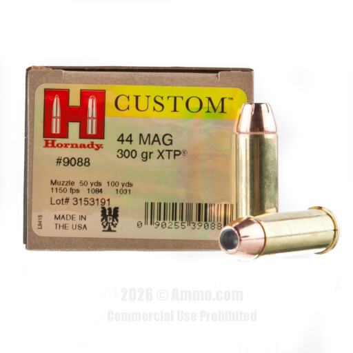 Hornady Custom 44 Magnum Ammo - 20 Rounds of 300 Grain XTP JHP...