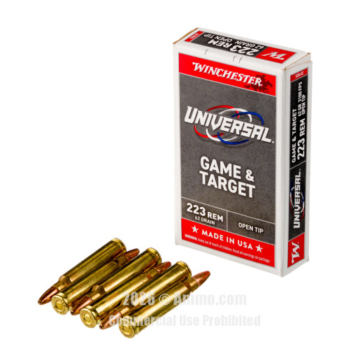 Winchester Universal Game &amp; Target 223 Ammo - 20 Rounds of 62...