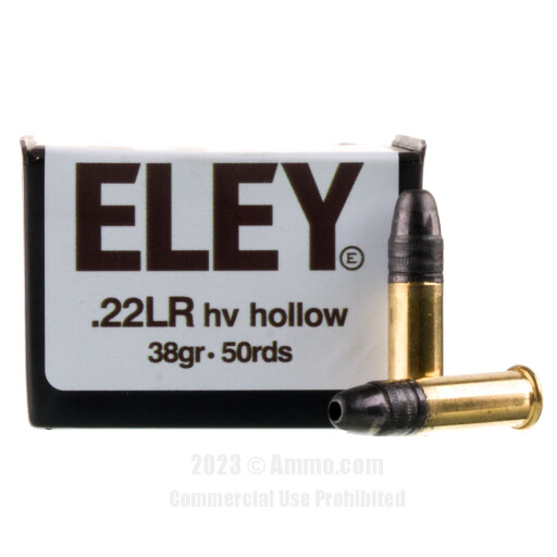 Eley High Velocity 22 LR Ammo - 50 Rounds of 38 Grain HP Ammunition
