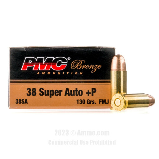 PMC Bronze 38 Super +P Ammo - 1000 Rounds of 130 Grain FMJ Ammunition